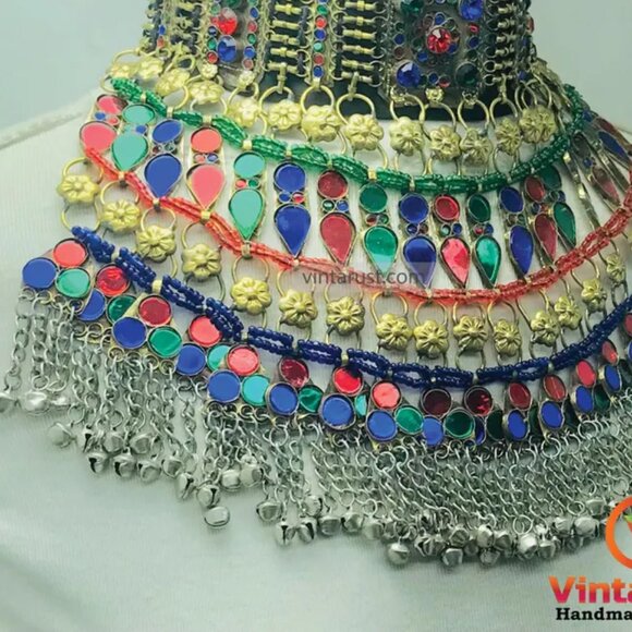 Colorful Choker Necklace, Boho Statement Necklace, Boho Chic Necklace - Picture 4 of 11